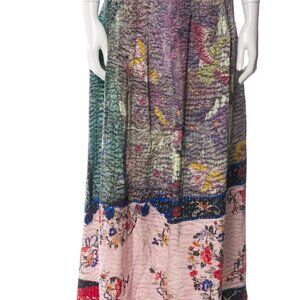 by walid silk print maxi skirt